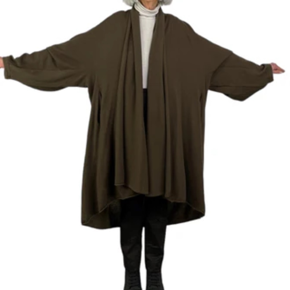 NWT Rundholz Knit Open Brown Asymmetrical Coat Oversize 'S' Orig. $ 790